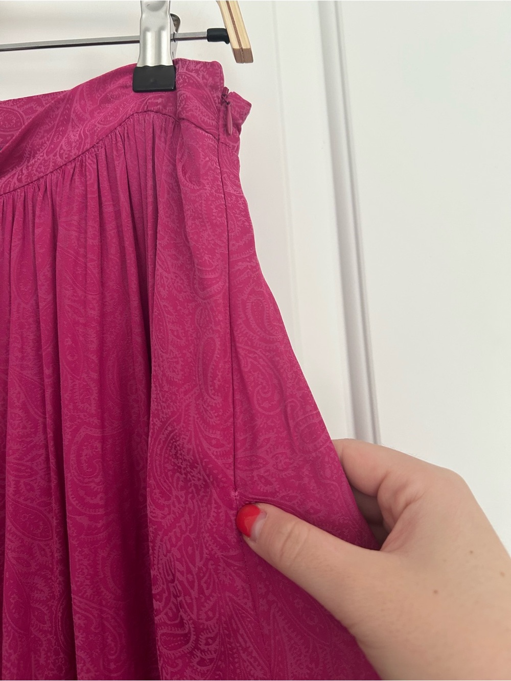 Anthropologie Fuchsia Pink Paisley Maxi Skirt - Picture 4 of 6